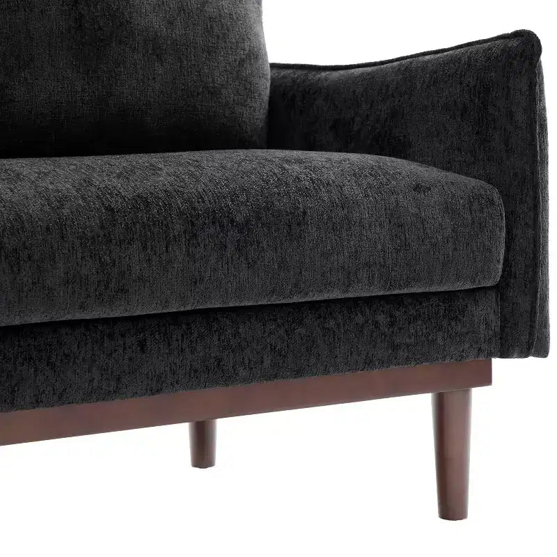 Divanetto a due posti "Elara Modem 75.75" Christopher Knight Home in legno di caucciù con rivestimento in ciniglia e cuscini spessi