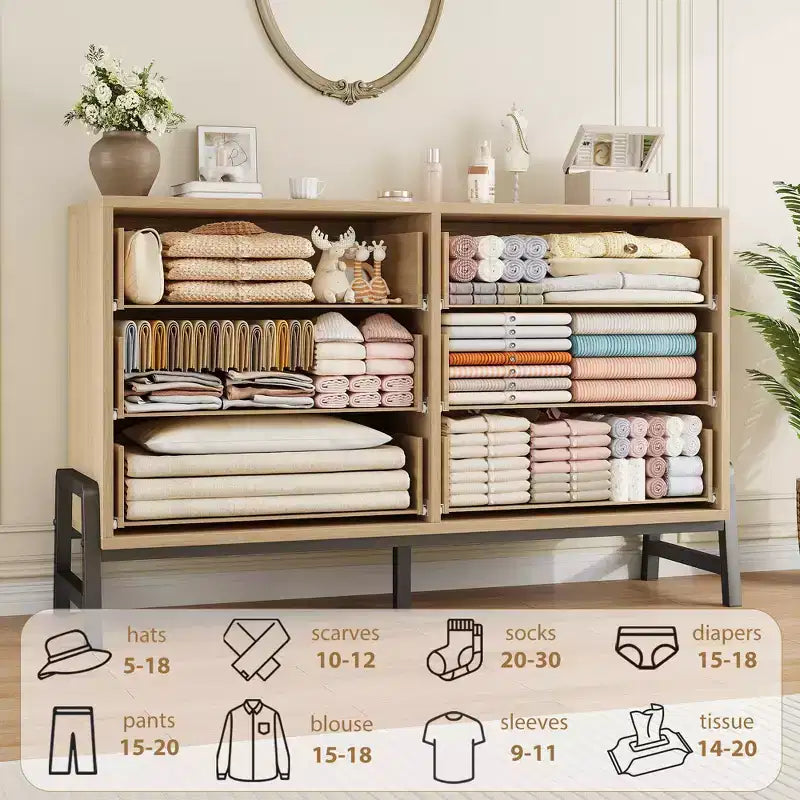 Comò a 6 cassetti per camera da letto, cassettiera da 52 pollici con ampio spazio di archiviazione, cassettiera in legno indipendente per soggiorno