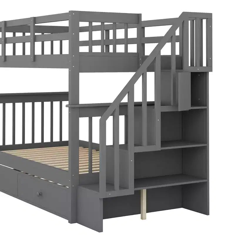 Letto a castello a due piazze con letto estraibile a scomparsa, struttura per letto a castello per bambini con ringhiera di protezione per dormitorio in camera da letto