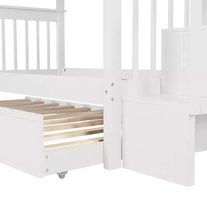 Letto a castello a due piazze con letto estraibile a scomparsa, struttura per letto a castello per bambini con ringhiera di protezione per dormitorio in camera da letto