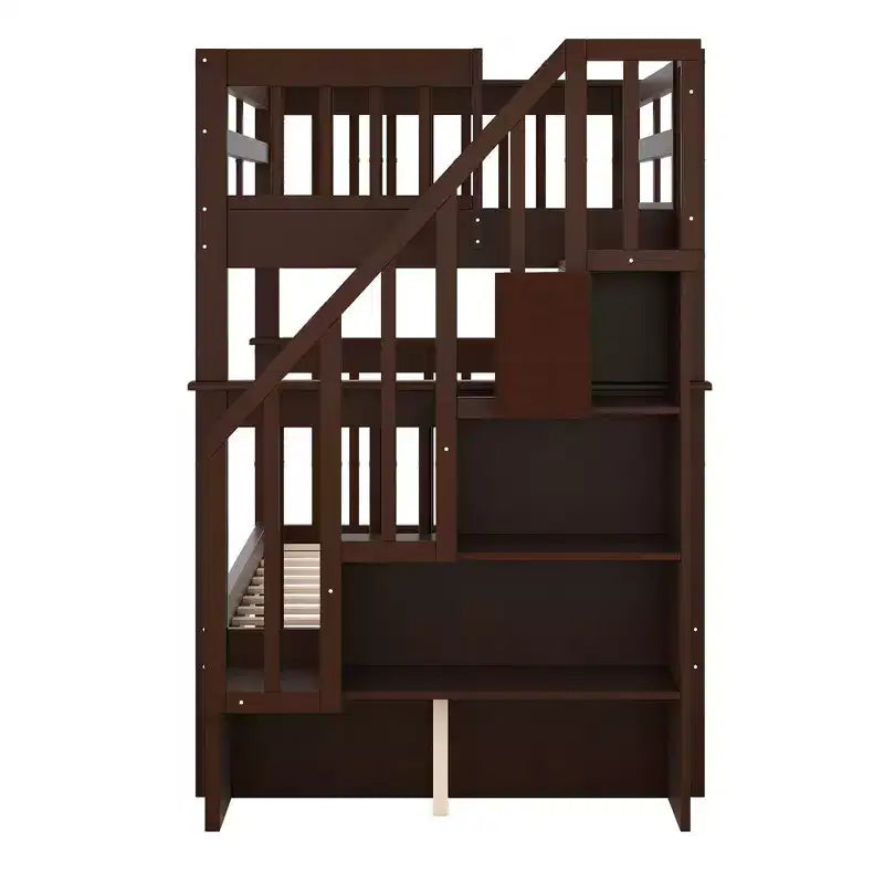 Letto a castello a due piazze con letto estraibile a scomparsa, struttura per letto a castello per bambini con ringhiera di protezione per dormitorio in camera da letto