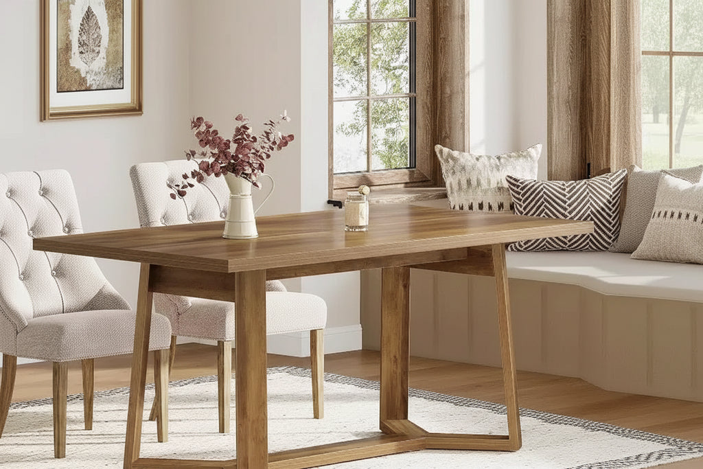 Tavolo da pranzo Lantine da 47 pollici per 4 persone, tavolo da cucina, tavolo da pranzo in legno rustico per casa, piccoli spazi, facile montaggio