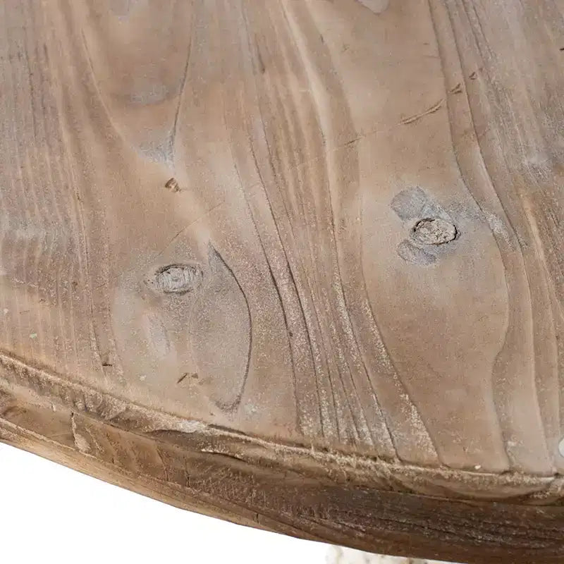 Tavolino d'appoggio rotondo antico in legno 30x31