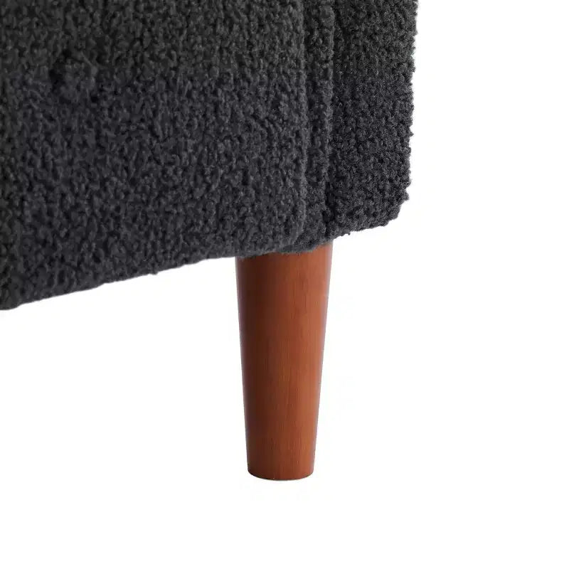 Panca contenitore TUYOHW con seduta imbottita e braccioli, panchina in velluto fondo letto, pouf poggiapiedi per camera da letto, soggiorno, grigio
