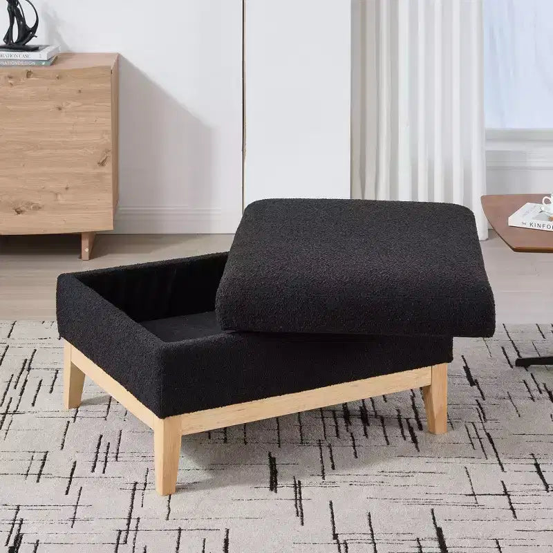 TUYOHW Poggiapiedi moderno con contenitore, poggiapiedi imbottito con coperchio reversibile, tavolino versatile per soggiorno, camera da letto, ingresso