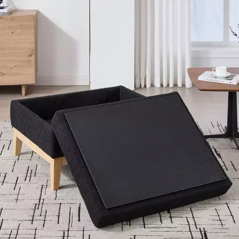 TUYOHW Poggiapiedi moderno con contenitore, poggiapiedi imbottito con coperchio reversibile, tavolino versatile per soggiorno, camera da letto, ingresso