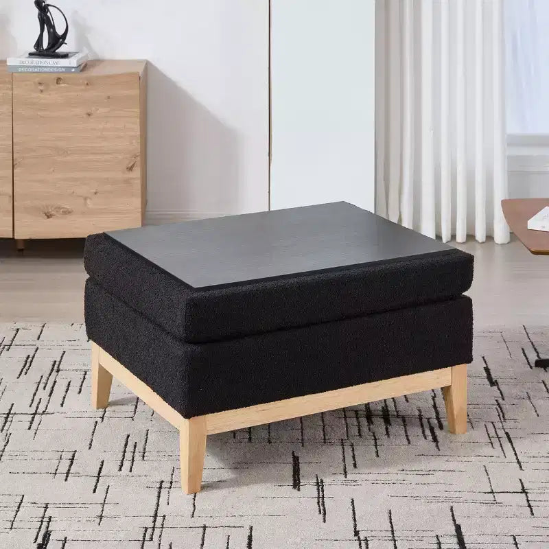 TUYOHW Poggiapiedi moderno con contenitore, poggiapiedi imbottito con coperchio reversibile, tavolino versatile per soggiorno, camera da letto, ingresso