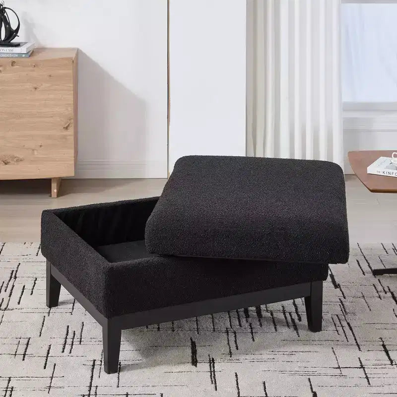 TUYOHW Poggiapiedi moderno con contenitore, poggiapiedi imbottito con coperchio reversibile, tavolino versatile per soggiorno, camera da letto, ingresso