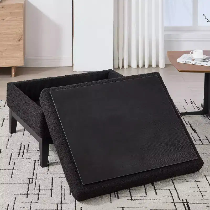 TUYOHW Poggiapiedi moderno con contenitore, poggiapiedi imbottito con coperchio reversibile, tavolino versatile per soggiorno, camera da letto, ingresso