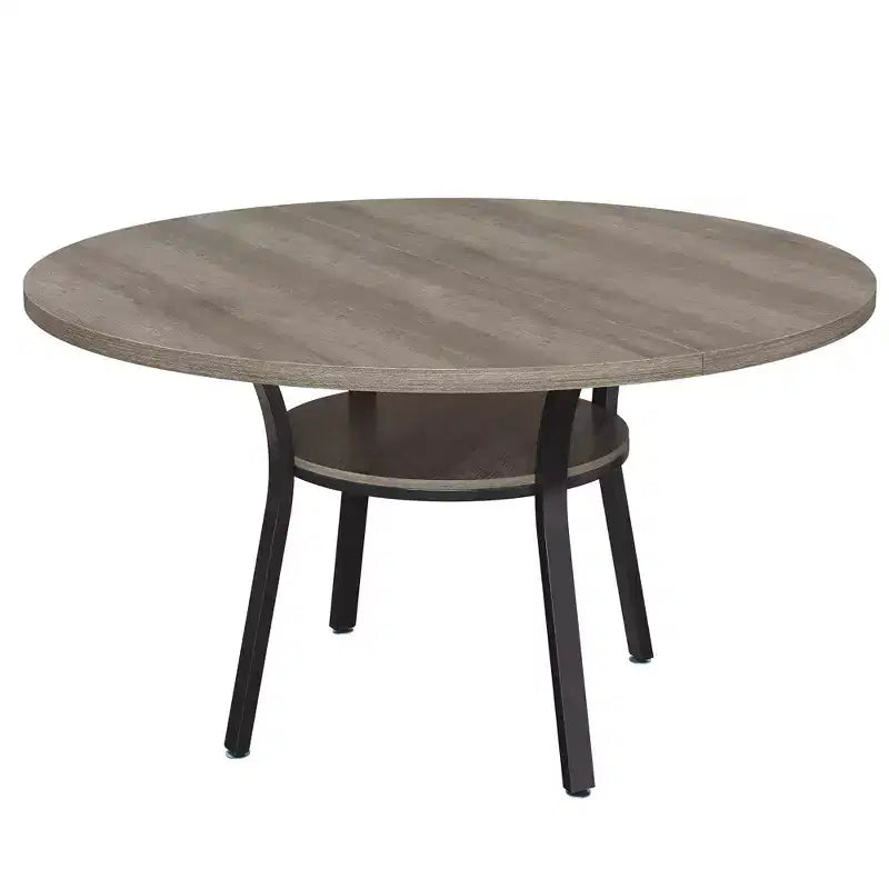 Tavolo da pranzo rotondo da 47 pollici per 4-6 persone, tavolo da cucina in legno con ripiano, tavolo da pranzo circolare in stile rustico per sala da pranzo, soggiorno, 4 gambe robuste
