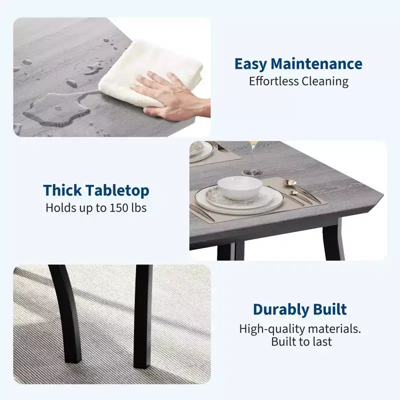 Set Tavolo da Pranzo, Tavolo da Cucina con Panca Imbottita e 2 Sedie Imbottite, Mobili da Cucina Industriali per Cucina, Sala da Pranzo