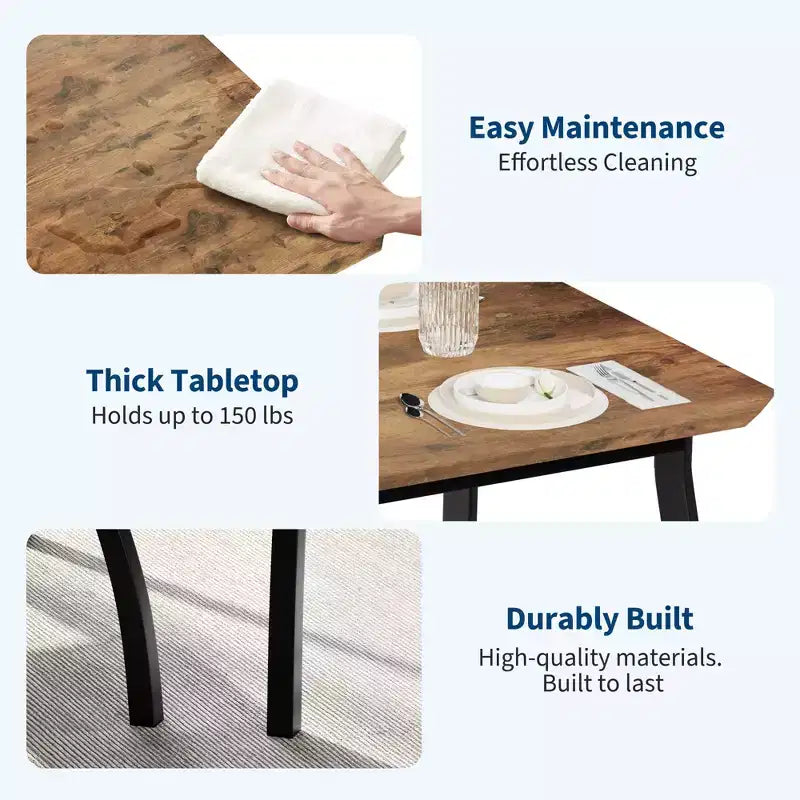 Set Tavolo da Pranzo, Tavolo da Cucina con Panca Imbottita e 2 Sedie Imbottite, Mobili da Cucina Industriali per Cucina, Sala da Pranzo