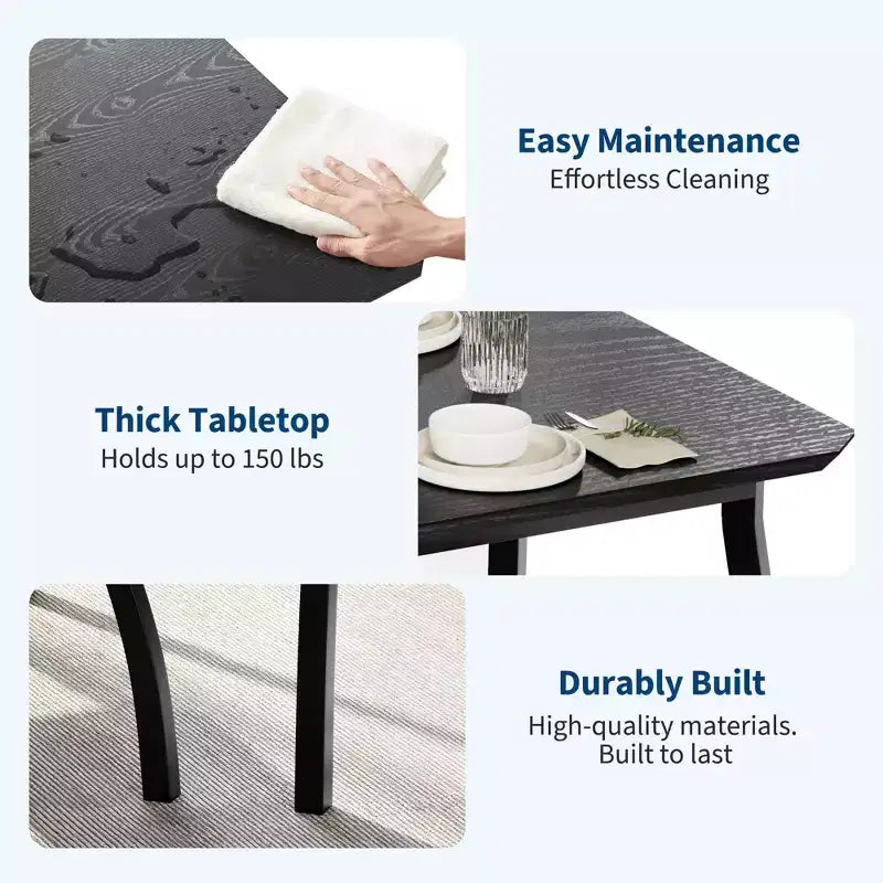 Set Tavolo da Pranzo, Tavolo da Cucina con Panca Imbottita e 2 Sedie Imbottite, Mobili da Cucina Industriali per Cucina, Sala da Pranzo