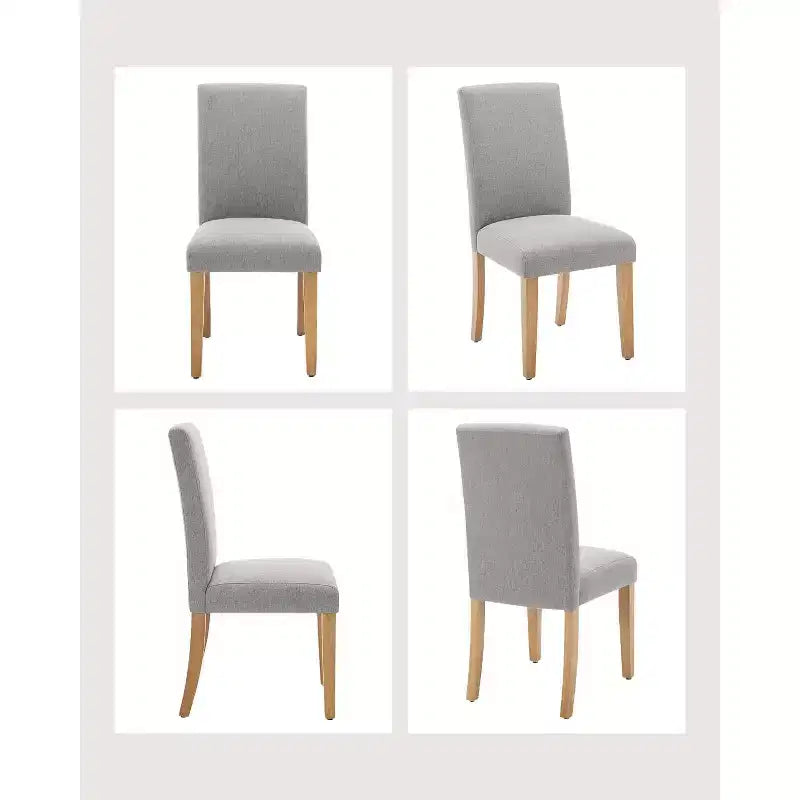 Sedie da pranzo Parsons imbottite, sedie laterali in tessuto di lino con gambe in legno per sala da pranzo, cucina, ristorante, soggiorno