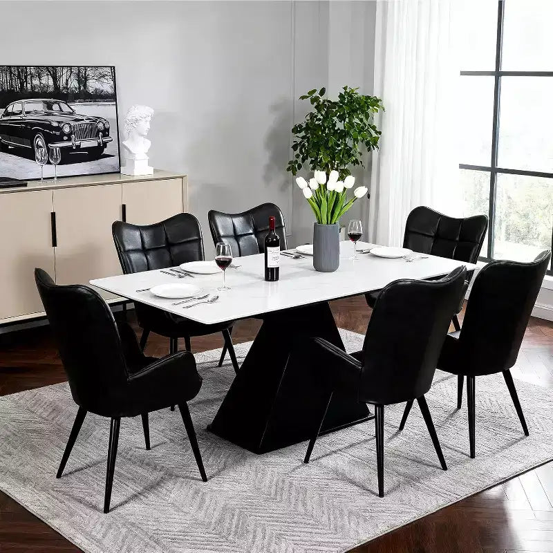 1 Pack Upholstered High-Back Dining Chairs, Sturdy Metal Legs, 330lbs Weight Capacity, Perfect for Kitchen, Bedroom