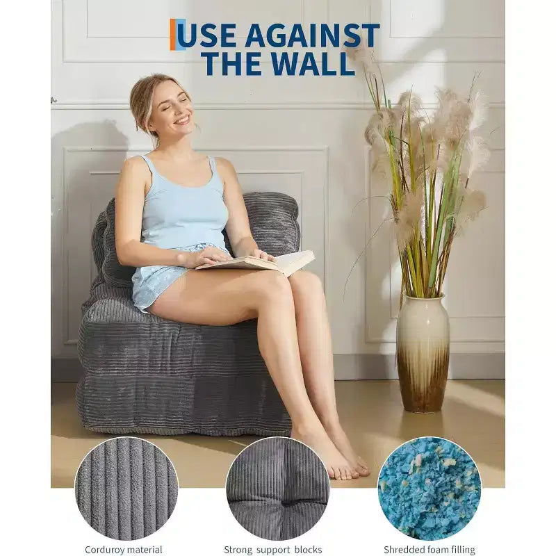 Divano Letto Pieghevole, Poltrona Letto Convertibile con Cuscino e Tasca Laterale, Design con Materasso Pieghevole, Lettino da Terra Portatile per Piccoli Spazi