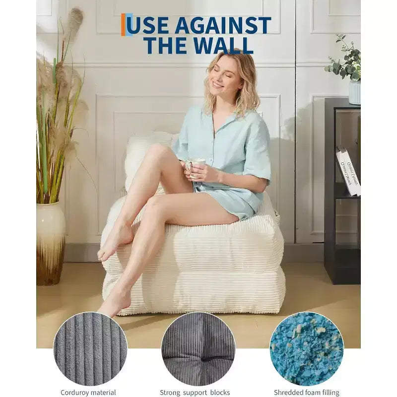Divano Letto Pieghevole, Poltrona Letto Convertibile con Cuscino e Tasca Laterale, Design con Materasso Pieghevole, Lettino da Terra Portatile per Piccoli Spazi