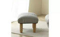 Foot Stool Ottoman with Linen Fabric, Small Foam Footrest for Living Room Bedroom, Extra Seating and Foot Rest