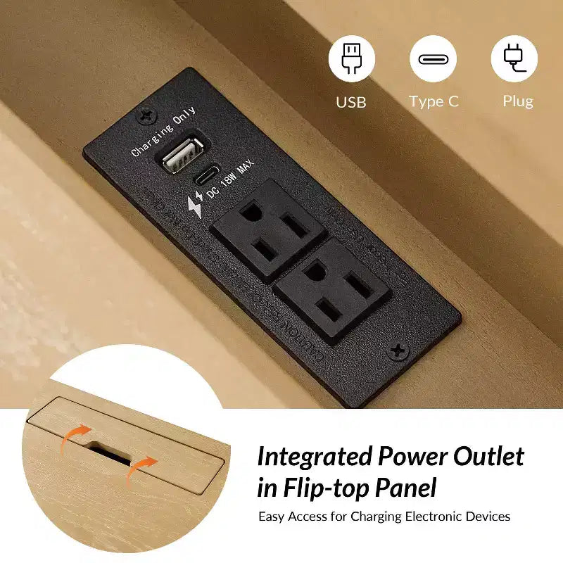 Scrivania moderna con prese elettriche integrate