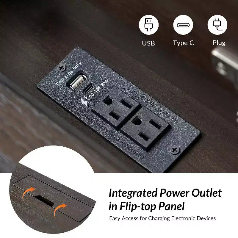 Scrivania moderna con prese elettriche integrate