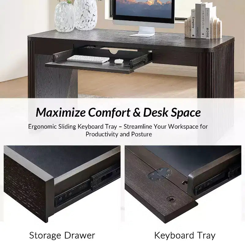 Scrivania moderna con prese elettriche integrate
