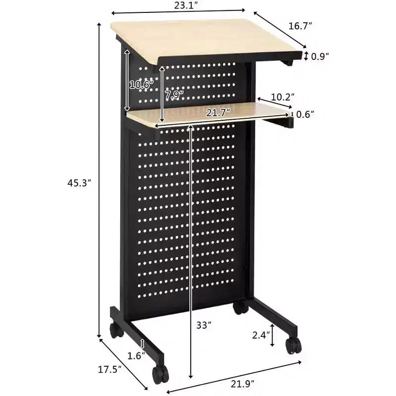 Leggio da podio mobile, piattaforma portatile per conferenze in aula, scrivania multiuso per laptop con fermabordo