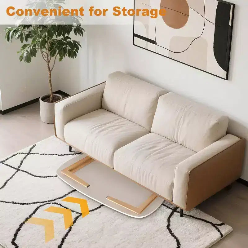 Tavolino Pieghevole in Legno, 100x50 cm, Tavolo Pieghevole per Laptop e Studio per Piccoli Spazi, Scrivania Bassa per Camera da Letto, Ufficio, Appartamento, Dormitorio