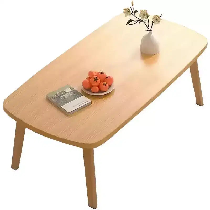 Wooden Folding Coffee Table, 39.4x19.7 Foldable Laptop & Study Table for Small Spaces, Floor Desk for Bedroom, Office, Apartment, Dorm