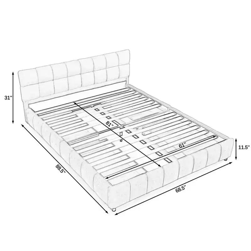 Letto imbottito Queen Size Struttura letto imbottita Testiera Struttura letto solida Cassetto portaoggetti Rosa