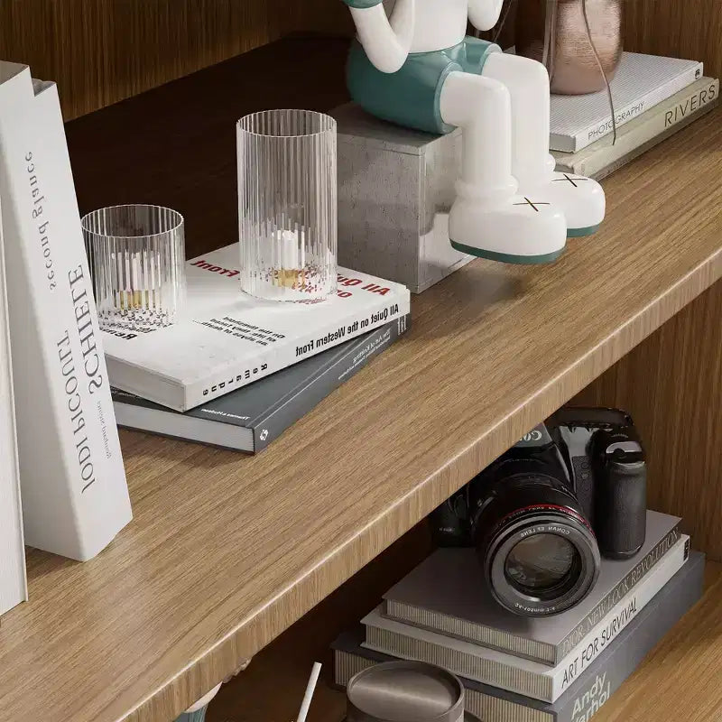 Mobile dispensa da cucina in legno nero da 72" con ripiani regolabili e 2 ante per soggiorno