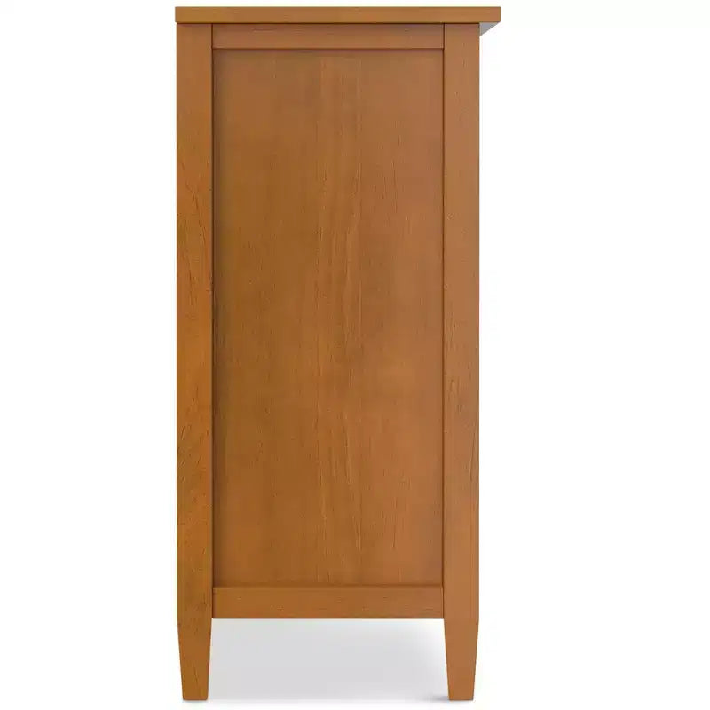Norfolk MOBILE CONTENITORE A 8 CUBI largo 145 cm in LEGNO MASSELLO, in stile Transizionale, Marrone Dorato Chiaro