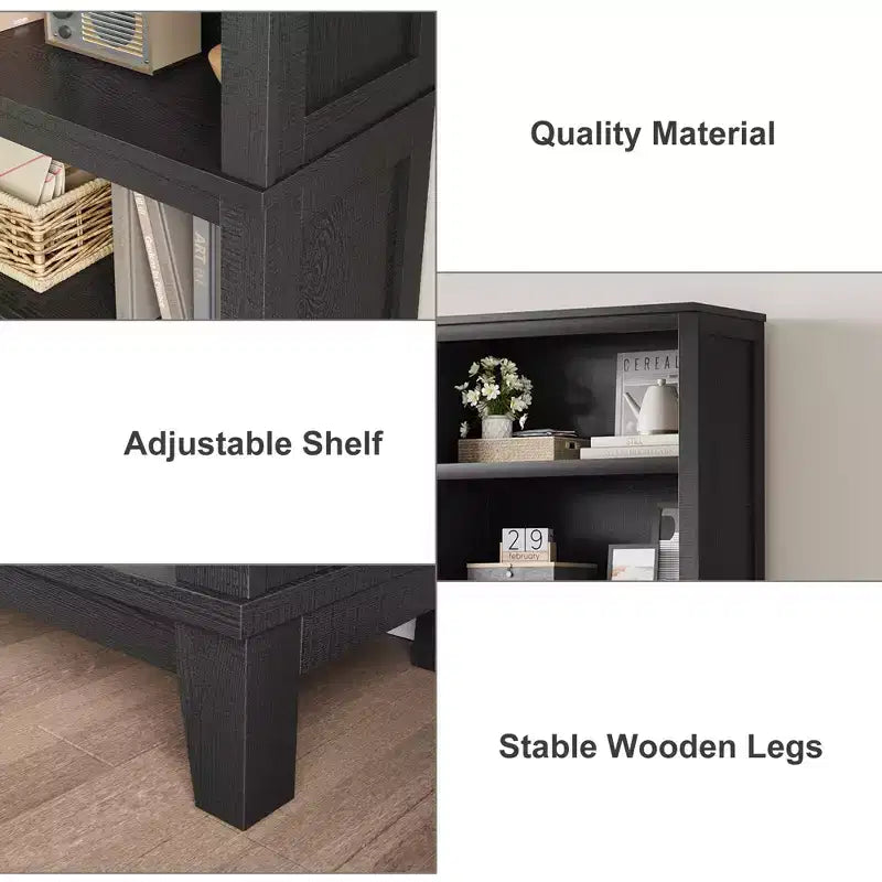 Libreria a 5 ripiani - Scaffale stretto alto 180 cm con ripiani regolabili e gambe in legno, per soggiorno, ufficio, camera da letto