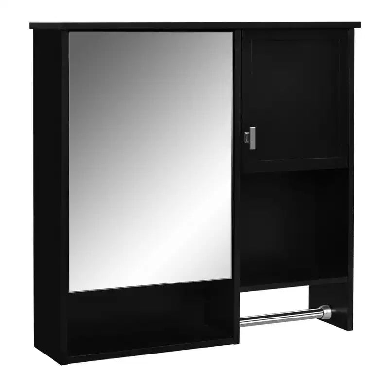 Mobiletto da bagno a muro da 29 pollici, Mobiletto pensile con specchio e portasciugamani, Mobiletto salvaspazio sopra il WC per bagno