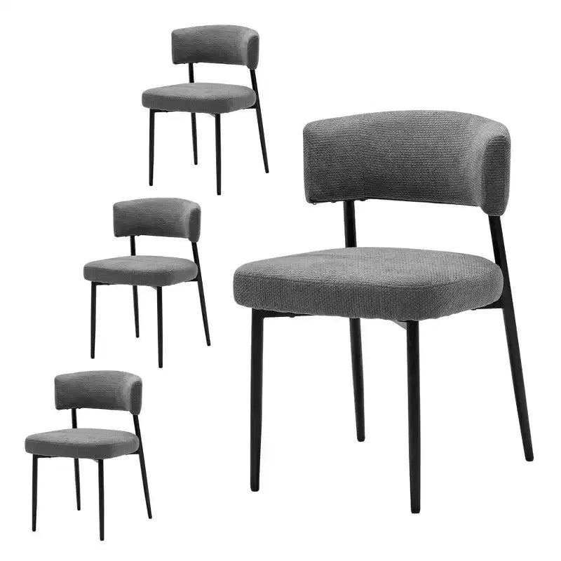 TUYOHW Modern Dining Chairs,Kitchen Chairs with Curved Backrest & Metal Frame,Space-saving Dininig Room Chairs for Apartemnt