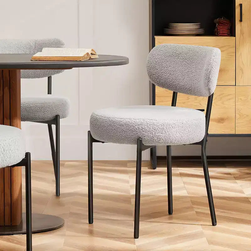 Sedie da pranzo moderne, sedie da cucina con schienale curvo e struttura in metallo, sedie salvaspazio per appartamento