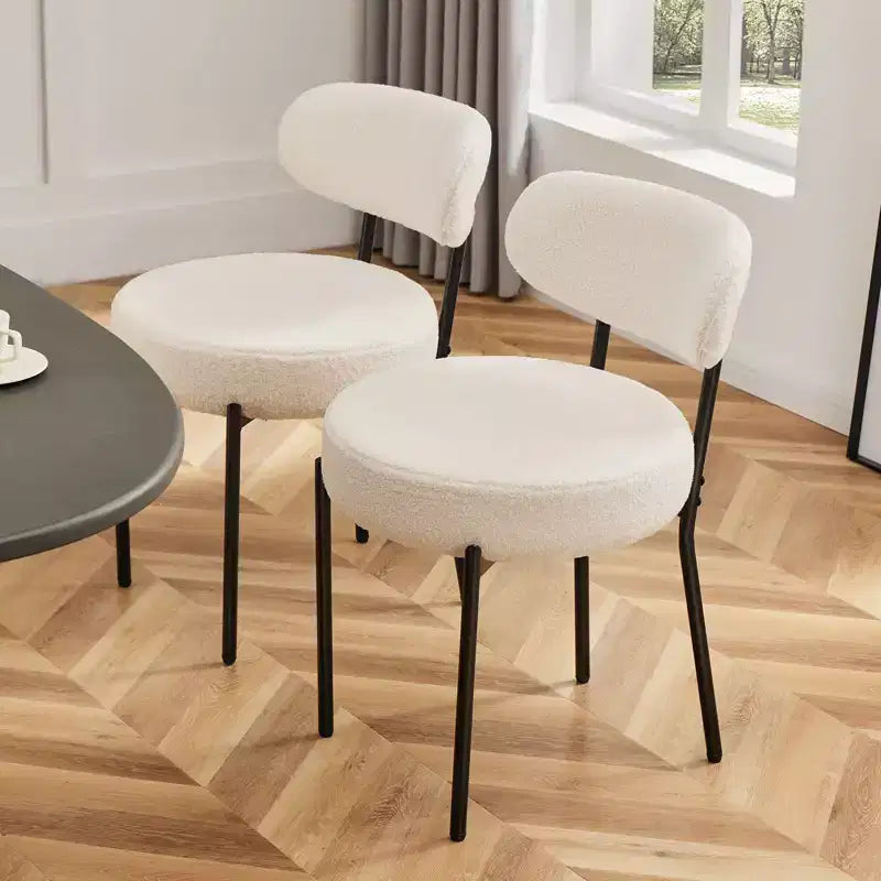 Sedie da pranzo moderne, sedie da cucina con schienale curvo e struttura in metallo, sedie salvaspazio per appartamento