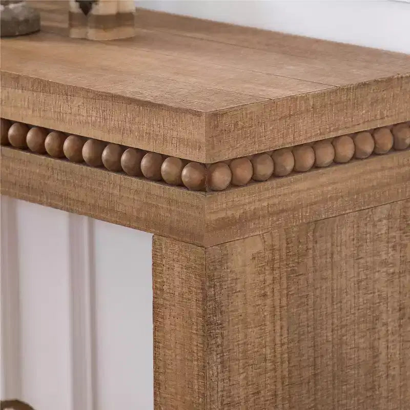Consolle moderna, Tavolo elegante da ingresso con bordo decorativo perlato, Tavolo da corridoio per soggiorno, Ingresso