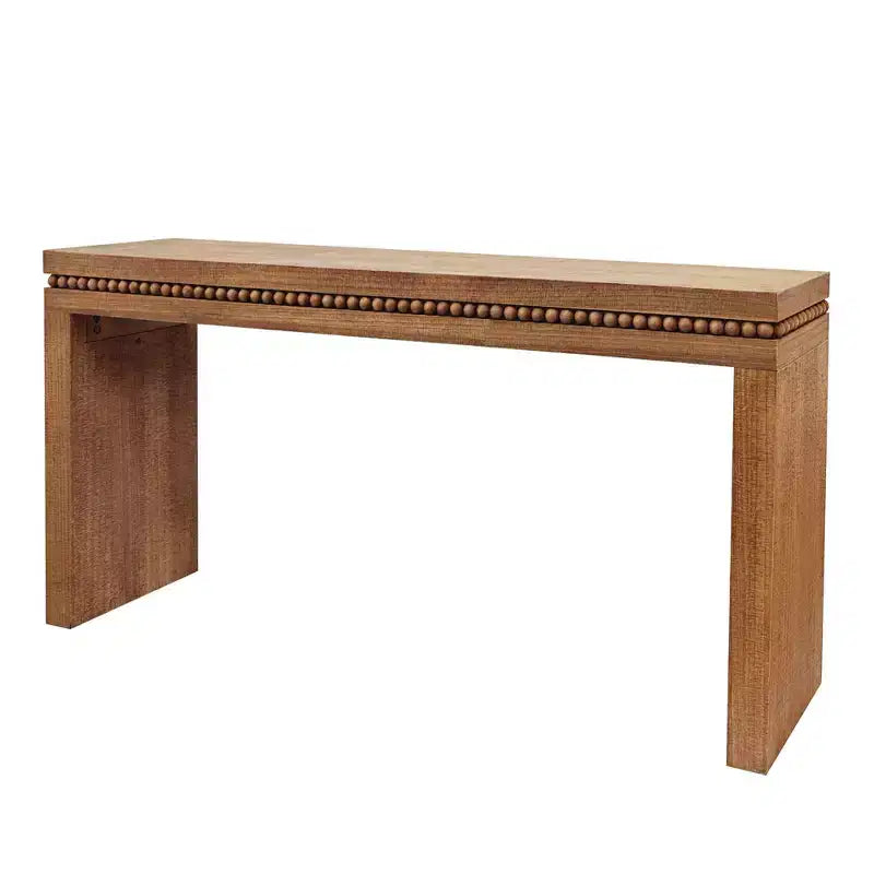 Consolle moderna, Tavolo elegante da ingresso con bordo decorativo perlato, Tavolo da corridoio per soggiorno, Ingresso