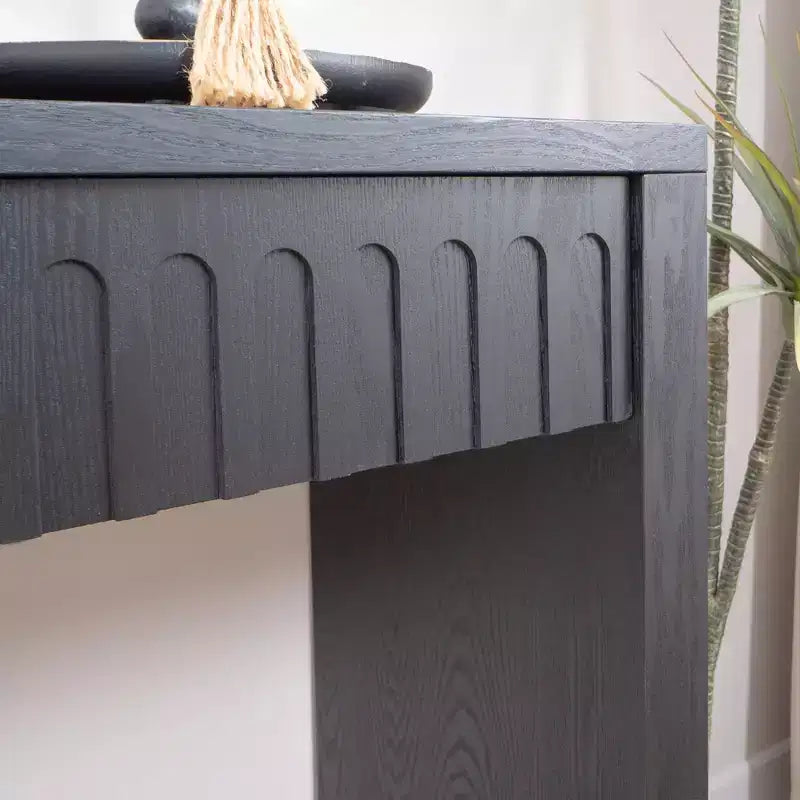 Consolle moderna, Tavolo elegante da ingresso con bordo decorativo perlato, Tavolo da corridoio per soggiorno, Ingresso