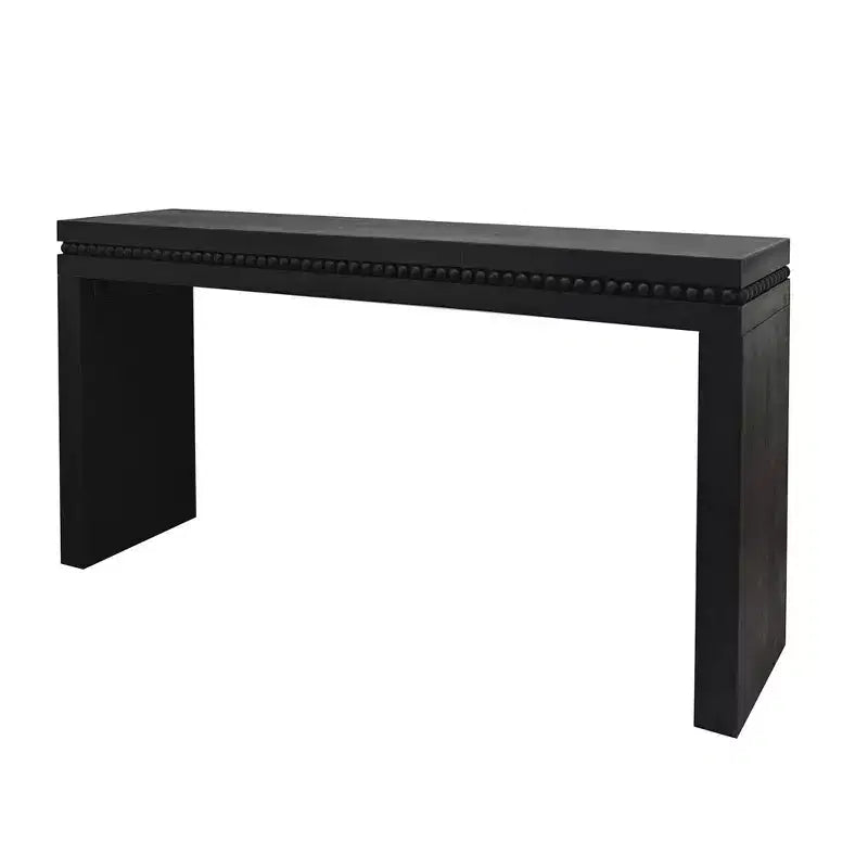 Consolle moderna, Tavolo elegante da ingresso con bordo decorativo perlato, Tavolo da corridoio per soggiorno, Ingresso