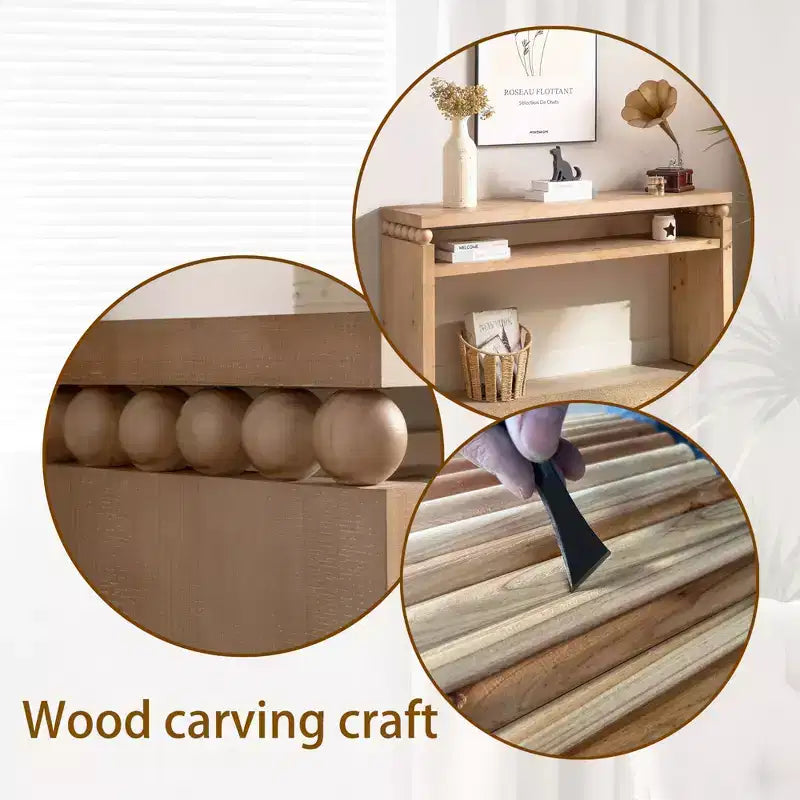 Consolle moderna, Tavolo elegante da ingresso con bordo decorativo perlato, Tavolo da corridoio per soggiorno, Ingresso