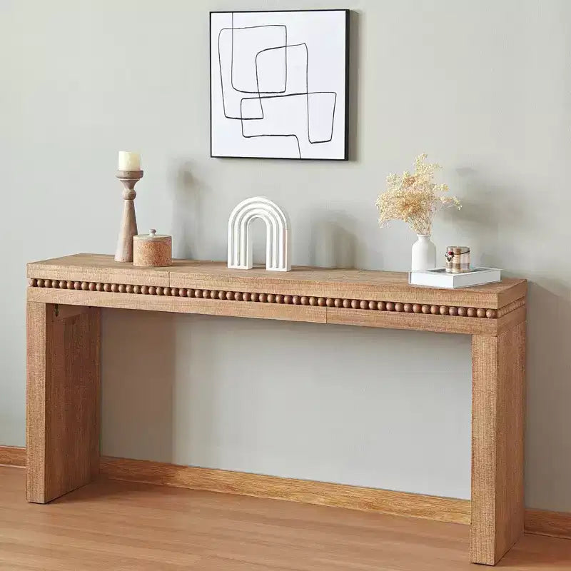 Consolle moderna, Tavolo elegante da ingresso con bordo decorativo perlato, Tavolo da corridoio per soggiorno, Ingresso