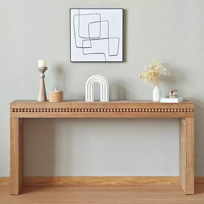Consolle moderna, Tavolo elegante da ingresso con bordo decorativo perlato, Tavolo da corridoio per soggiorno, Ingresso